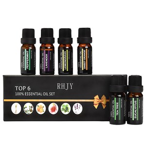 닥터월드 아로마 에센셜오일 6종, LAVENDER, PEPPERMINT, SWEET ORANGE, TEATREE, LEMON GRASS, EUCALYPTUS, 10ml, 1세트