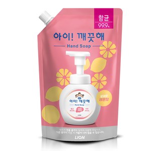 아이깨끗해 거품형 핸드솝 리필 레몬향, 600ml, 1개