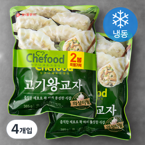쉐푸드 고기왕교자 (냉동), 385g, 4개입