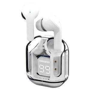 에어투이어 투명 블루투스 이어폰, GSTW-CL-11-IZ, 화이트 + 투명