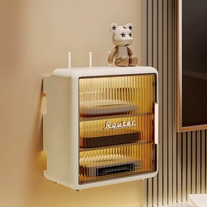 HK.sell 라우터 셋톱박스 수납 선반 정리함, 라우터 셋톱박스 수납 정리함, 1개