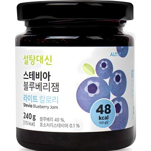 설탕대신 스테비아 블루베리잼, 240g, 1개