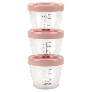 데일리라이크 봉봉 트라이탄 볼 이유식 보관용기, 130ml, 스트로베리, 3개