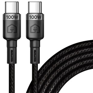 홈플래닛 E-Marker IC 칩셋 C to C PD 100W 초고속충전 케이블, 3m, 블랙, 1개