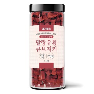 개기월식 말랑 유황 큐브 져키 강아지간식, 1.1kg, 1개, 소고기+황태