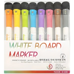 동아 PMS 화이트보드 마카펜 8종 세트 G-208, 혼합색상, 1세트
