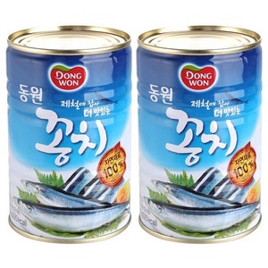 동원 꽁치 통조림, 400g, 2개