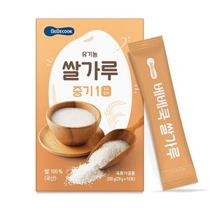 베베쿡 유기농 이유식 쌀가루 중기1, 1개, 200g
