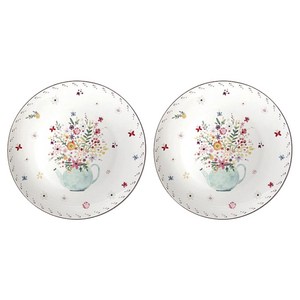 엘룸 플뢰르 접시 20cm 2p, 1세트, 단품, 혼합색상