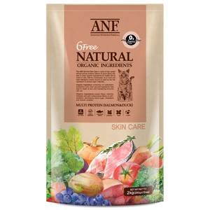 에이엔에프 유기농 6Free 스킨케어 고양이사료, 생선, 2kg, 1개