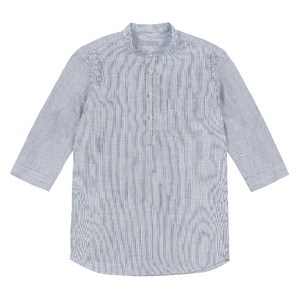 마인드브릿지 남성용 순면 세로 스트라이프 풀오버 스탠에리 7부셔츠, KHAKI