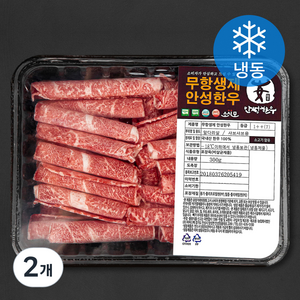 안성한우 무항생제 인증 1++등급 (7) 정육 샤브샤브용 (냉동), 300g, 2개