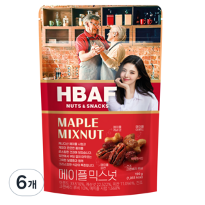 바프 메이플 믹스넛, 190g, 6개
