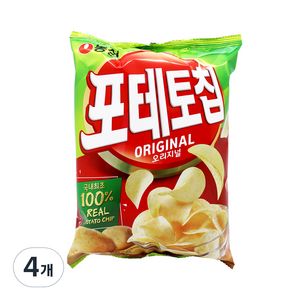 농심 포테토칩 오리지널, 125g, 4개