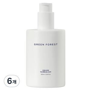 1555 소프소프 핸드 앤 바디 크림 그린포레스트향, 6개, 300ml