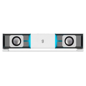 지클릭커 슈퍼히어로 g-shot 트랜스 RGB 페어런트 우퍼 컴퓨터 사운드바, 화이트