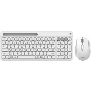 아이노트 멀티페어링 무선키보드마우스세트, 화이트, KM408RB, 일반형