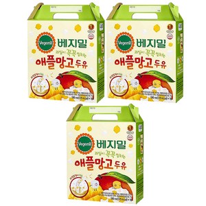 베지밀 과일이 꼭꼭 씹히는 애플망고 두유 16팩, 48개