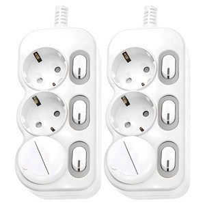 에코파워탭 LED 스위치 개별 절전형 멀티탭 3구 EPM 203N, 2m, 혼합색상, 2개