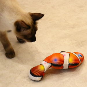 리스펫 빛나는 파닥파닥 움직이는 생선 고양이 자동장난감 물고기인형