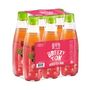 풀무원 브리지톡 피치 블랙티 제로, 350ml, 6개