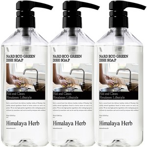 부케가르니 나드 에코 그린 주방세제 블루베리민트, 3개, 750ml