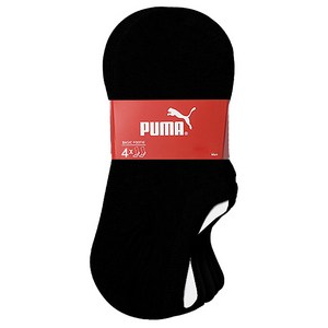 푸마 파일 이중쿠션 기능성 스포츠 캐주얼 발목양말 4족 세트, 블랙