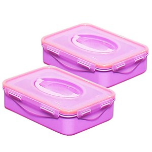 에코앤 키핑락 신선보관기능핸들형 밀폐용기 항균 후레쉬 바이올렛 1.6L, 2개, 단품