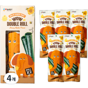 kokiri 와우 더블롤 김스낵 허니버터맛 5p, 25g, 4개