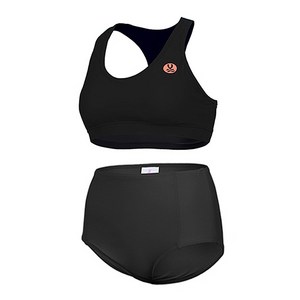 벤디스 여성용 브릿 브라탑 F702 + 심플하이 팬티 F805 비키니 상하의 세트, 블랙(브라탑), 블랙(팬티)