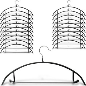 마켓플랜 논슬립 코팅 정장 라운드옷걸이, 블랙, 20개입