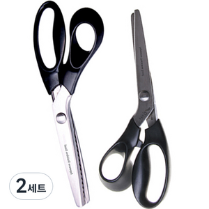 화신 원단 핑킹가위 077 + 078, 혼합색상, 2세트