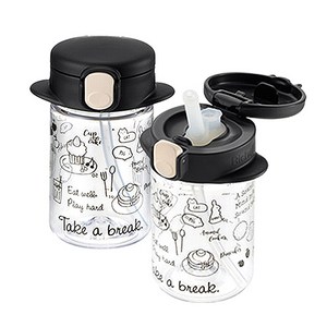 릿첼 AQ 슬림머그 빨대컵 160ml, 블랙, 2개