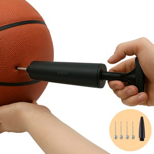 앙플러스 캠핑 스포츠 미니 에어펌프, 블랙, 1개