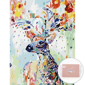 아트조이 DIY 보석십자수 캔버스형 30 x 40 cm, 행운꽃사슴 5, 1개