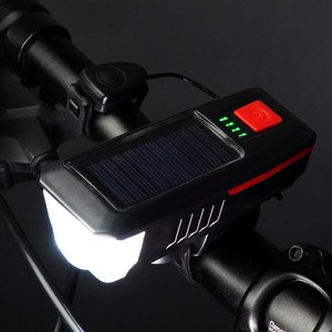 삼에스 ACEPEED 태양광 충전 자전거 라이트 벨, B92-레드, 1개