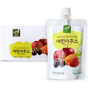 맑은농장 어린이주스 100ml, 혼합맛(사과/딸기/당근/포도), 10개입
