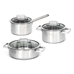 키친아트 인덕션 올가 냄비세트 3개, 혼합색상, 편수 18cm + 양수 20cm + 전골 26cm, 1세트