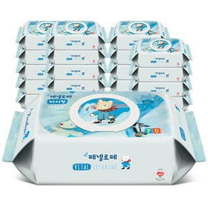 페넬로페 바이탈 세자린 아기물티슈 캡형, 70매, 20팩