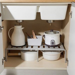 마켓피오 주방 길이조절 다용도 선반, 그레이, 1세트