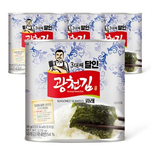 광천김 달인 김병만 파래 캔김, 30g, 4개