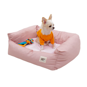 행복한댕냥이 강아지 커버분리형 꿀잠방석, 핑크, 1개