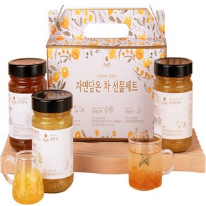 오가다 자연담은 차 선물세트, 유자모과차 350g + 꿀생강차 350g + 레몬차 350g, 1세트