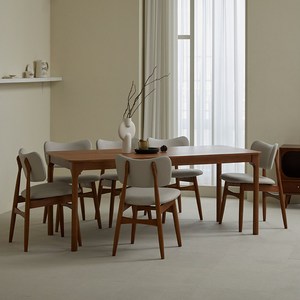 스칸딕 워즈 원목식탁 1800 + A의자 세트 6인용 방문설치, 월넛, 일반의자 6