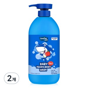 터치미 베이비 헤어 앤 바디 워시 사과향, 1000ml, 2개