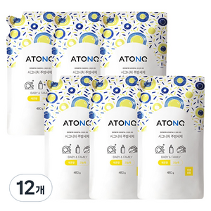 아토엔오투 시그니처 젖병&주방세제 레몬향 리필, 480g, 12개