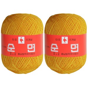 구정 타조 30수 뜨개실 2p, 214 노랑, 2개