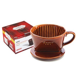 도모 도자기 드리퍼 1-2인용, 브라운, 브라운