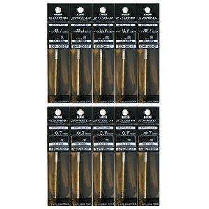 유니 제트스트림 프라임 볼펜 전용 리필심 SXR-200 0.7mm, 블랙, 10개입