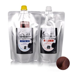 뉴겐 금송 이카 보쿠쥬우 오징어먹물 헤어칼라 1제 500ml + 2제 500ml, 마호가니, 1세트